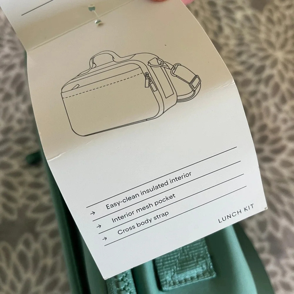 NWT Lunch Kit Crossbody Bag Teal Green Insulated Water Repellent Everyday Travel